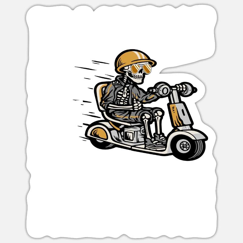 driving a mobility scooter Sticker Größe S (10 x 10 cm)