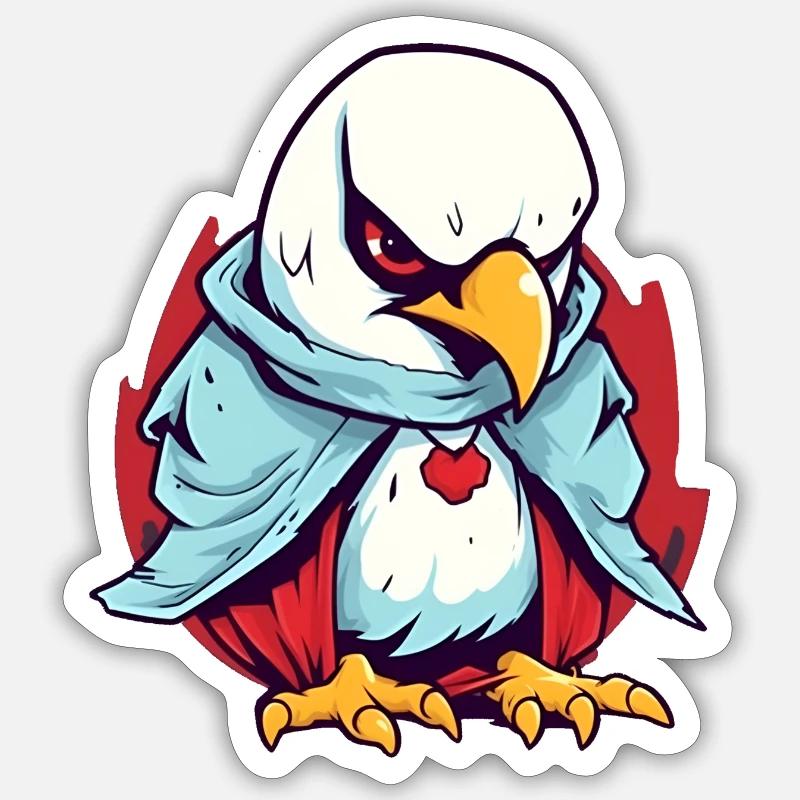 Chicken Vampire - Sticker Größe S (10 x 10 cm) - Mattweiß