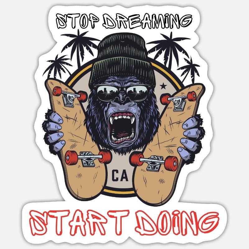 KongGorilla | Stop dreaming, Start Doing Sticker taille S (10 x 10 cm)