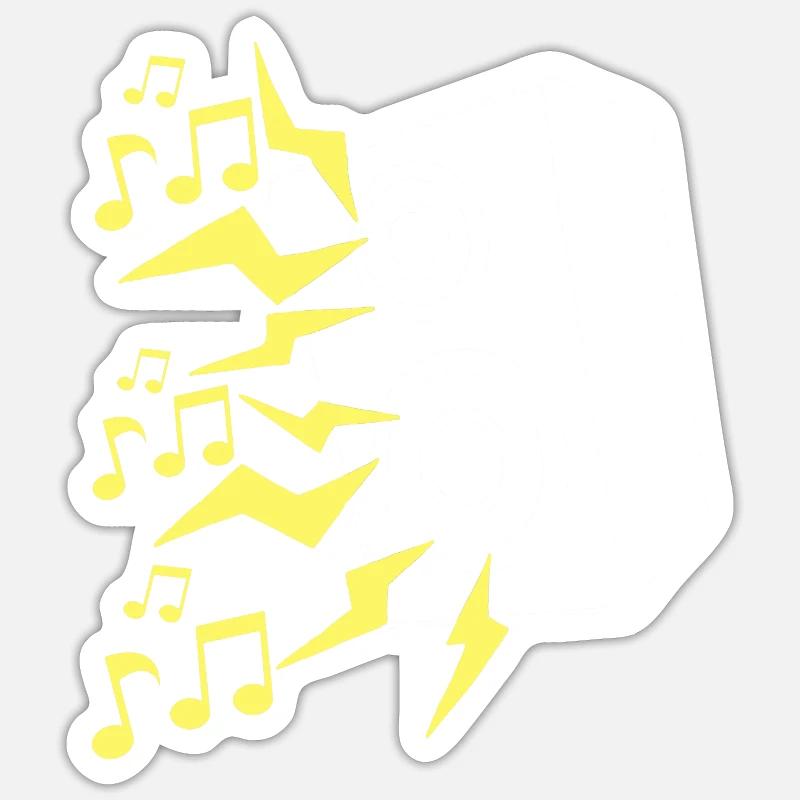 Haut parleur et musique - Sticker taille S (10 x 10 cm) - blanc mat
