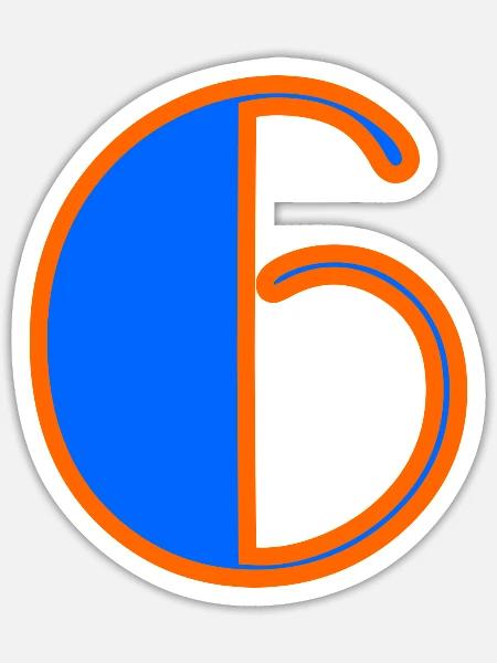 6. 6 JAHRE. 6-jähriges Jubiläum. GEBURTSTAG 6 JAHRE. SECHS - Sticker Größe S (10 x 10 cm) - Mattweiß