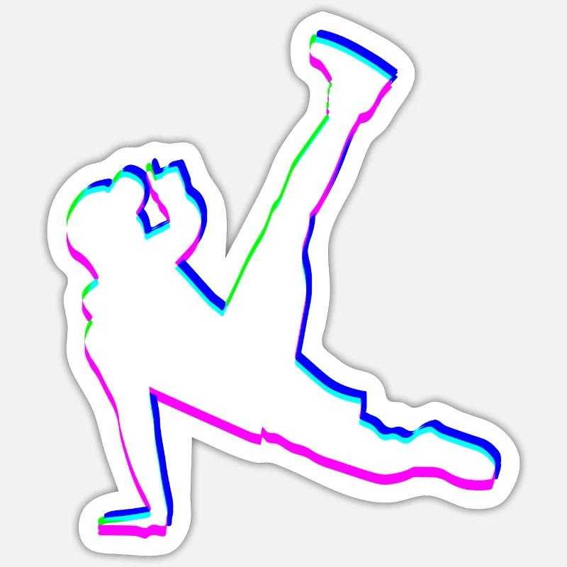 Breakdancer trippant - Sticker taille S (10 x 10 cm) - blanc mat