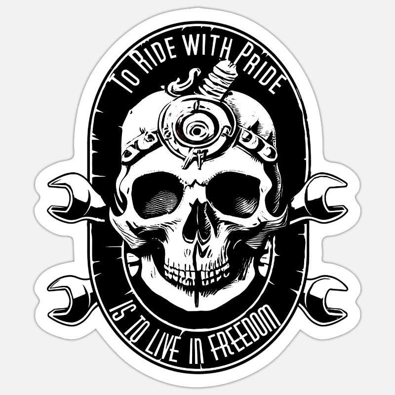 Fahre mit Stolz! - Sticker Größe S (10 x 10 cm) - Mattweiß