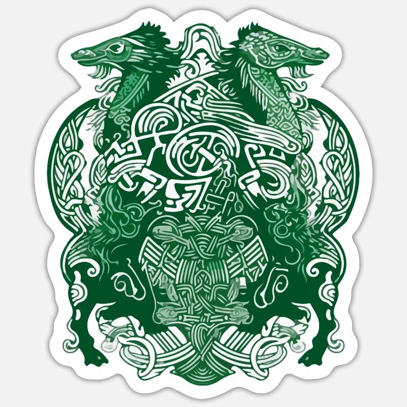 Irische Folklore 3 - Sticker Größe S (10 x 10 cm) - Mattweiß
