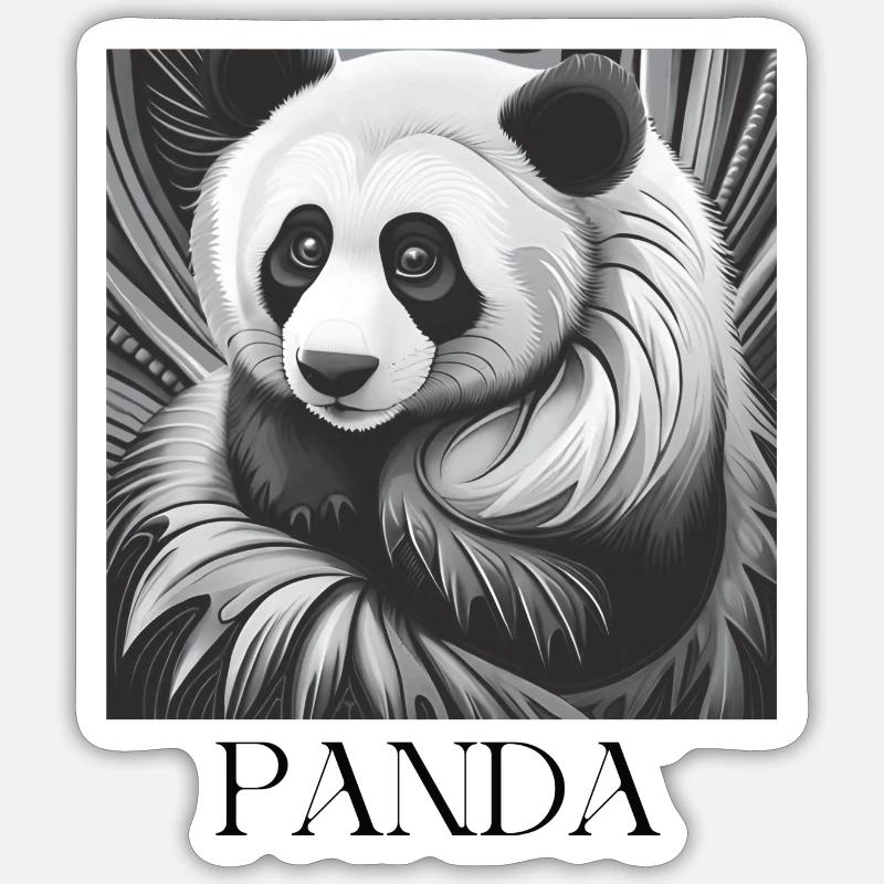 PANDA - Sticker Größe S (10 x 10 cm) - Mattweiß
