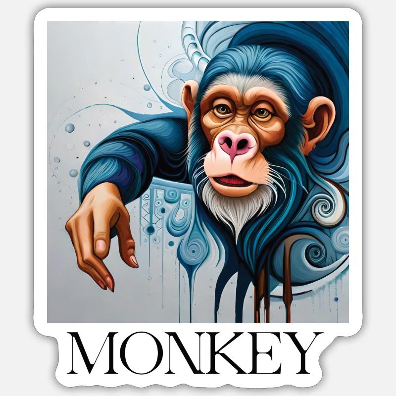 MONKEY Sticker Größe S (10 x 10 cm)
