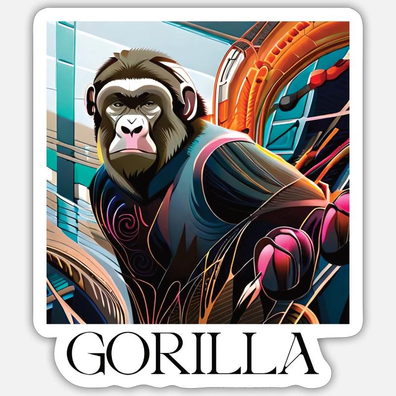 Gorilla Sticker Größe S (10 x 10 cm)