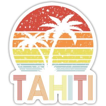 Tahiti - Sticker taille S (10 x 10 cm) - blanc mat - Devant