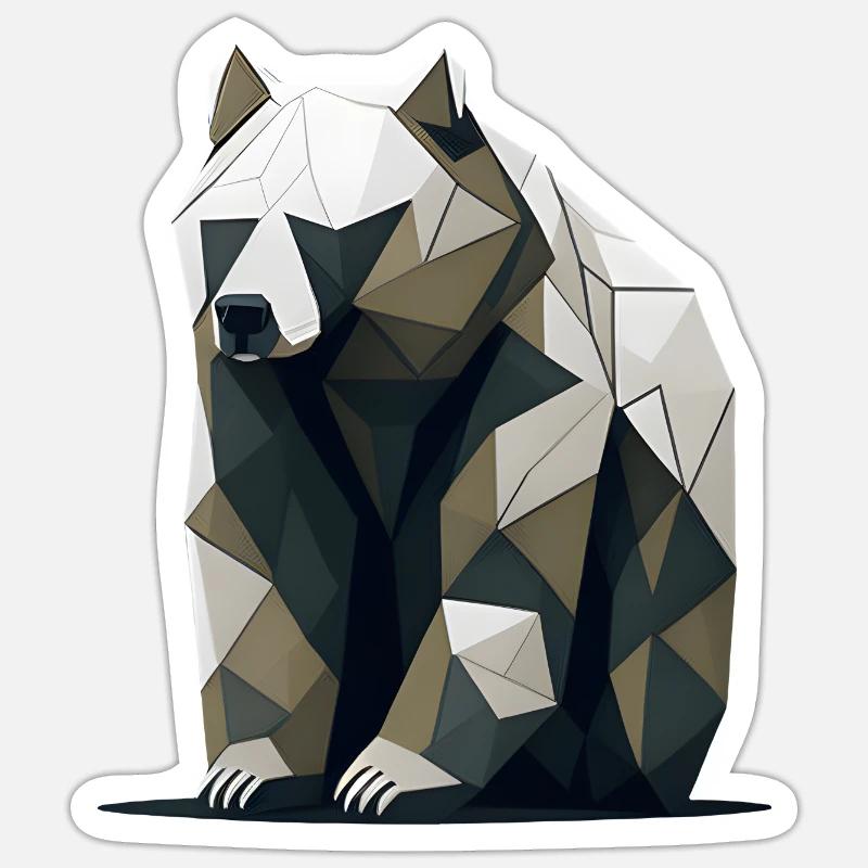 Minimalistic Bear - Sticker size S (10 x 10 cm) - white matte