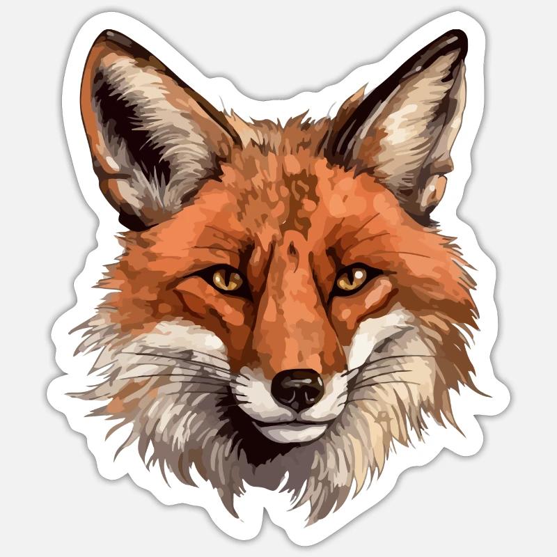 Fox head Sticker size S (10 x 10 cm)