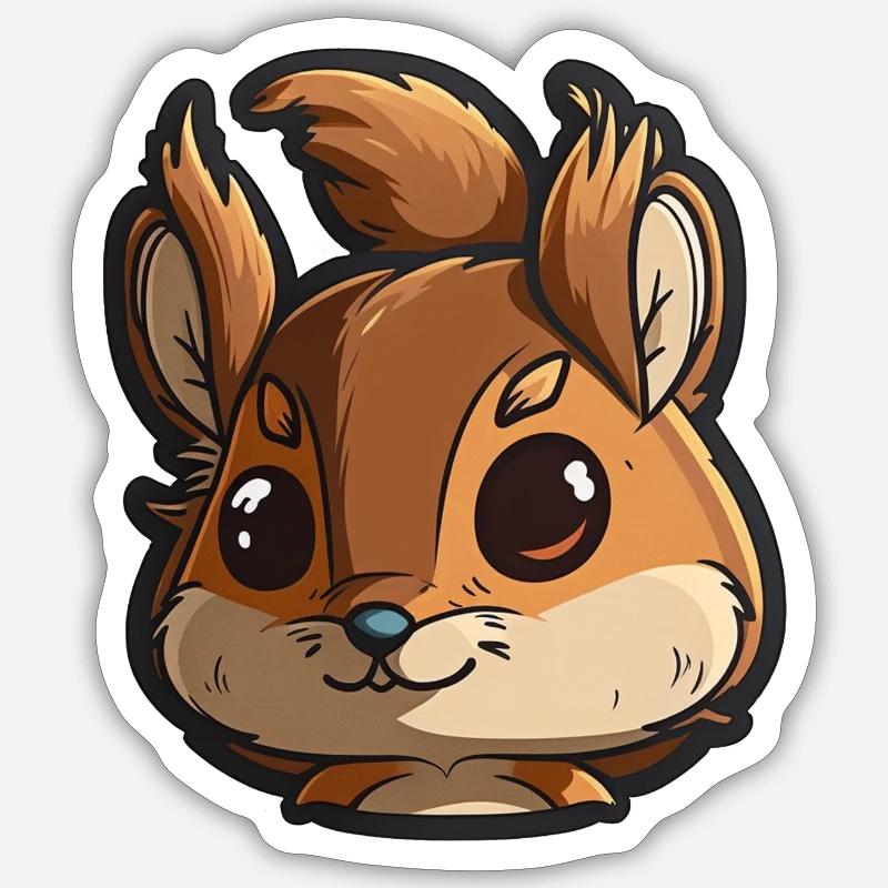 Süßes Eichhörnchen Sticker Größe S (10 x 10 cm)