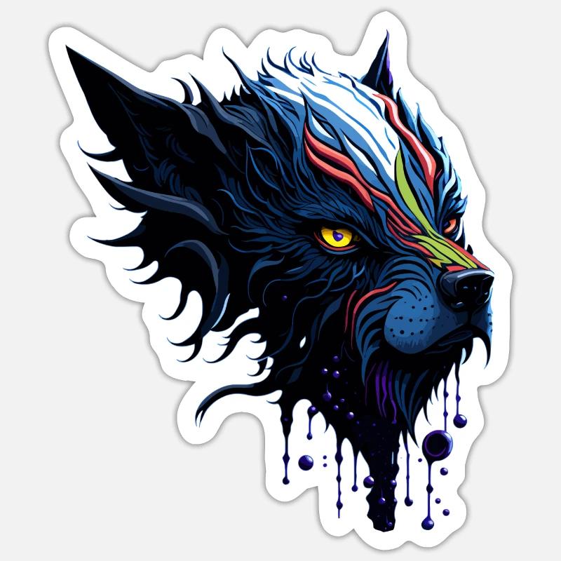Wolfs Kopf 1 - Sticker Größe S (10 x 10 cm) - Mattweiß