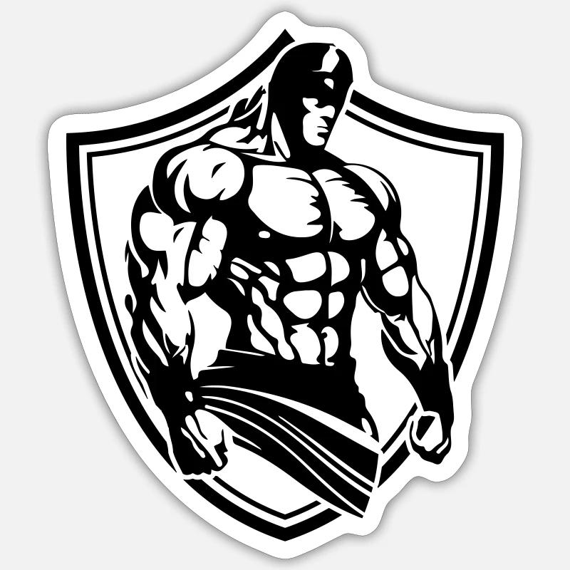 Gladiator Muscles Musculation Gym Sticker taille S (10 x 10 cm)