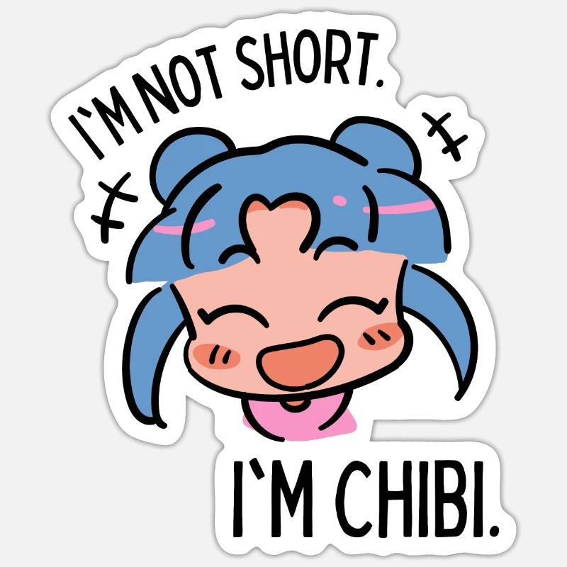 Lustiges Chibi - Sticker Größe S (10 x 10 cm) - Mattweiß