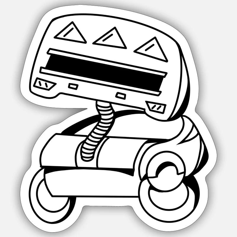 Robot satellite - Sticker taille S (10 x 10 cm) - blanc mat