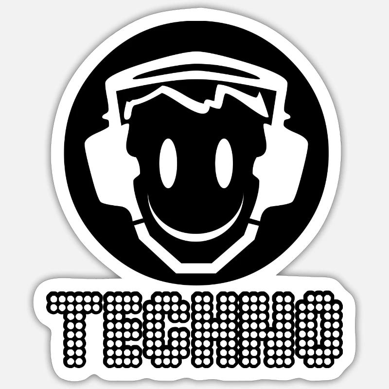 ttechno - Sticker Größe S (10 x 10 cm) - Mattweiß