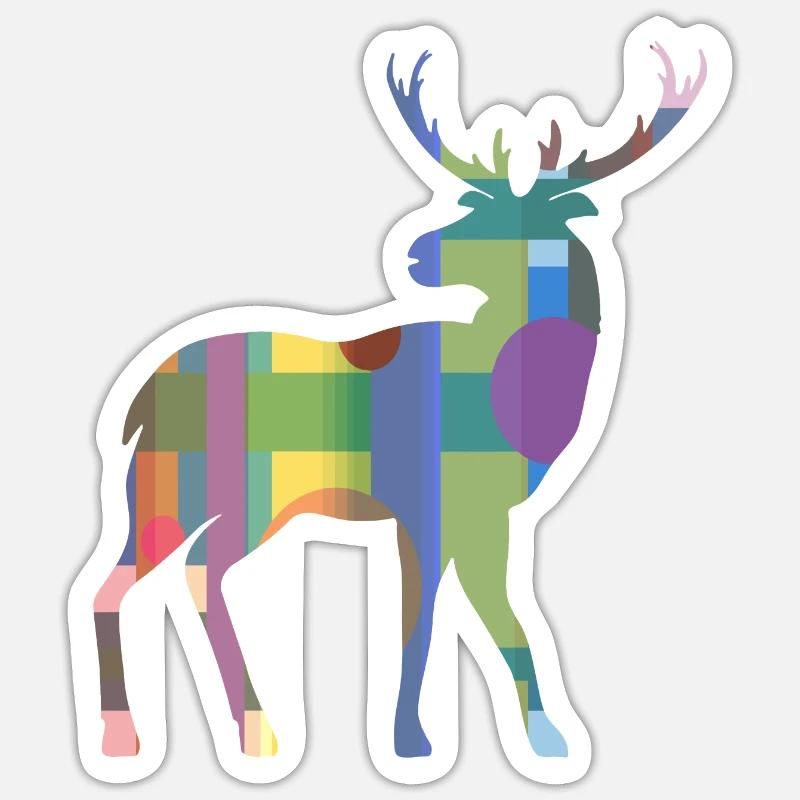 Cerf Sticker taille S (10 x 10 cm)