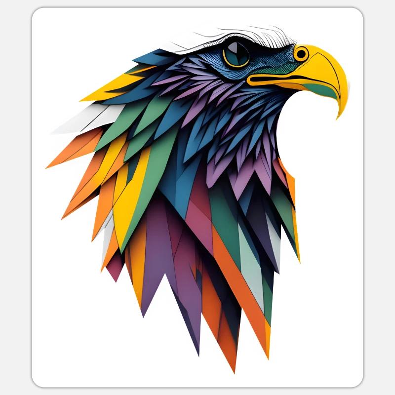 Polygonaler Adlerkopf - Sticker Größe S (10 x 10 cm) - Mattweiß