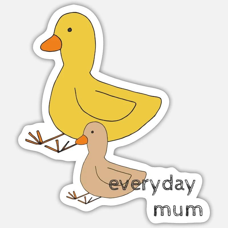 Duck Mum - Sticker size S (10 x 10 cm) - white matte