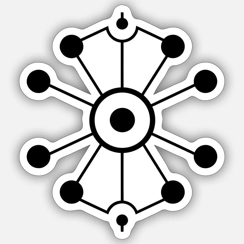 Molekül - Sticker Größe S (10 x 10 cm) - Mattweiß