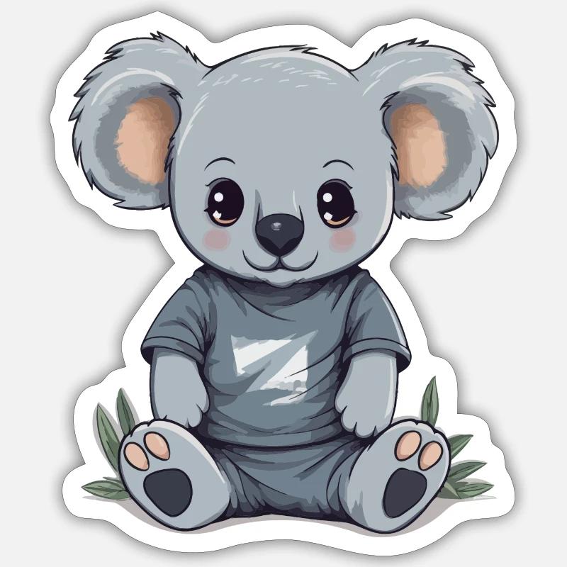 süßer Koala - Sticker Größe S (10 x 10 cm) - Mattweiß