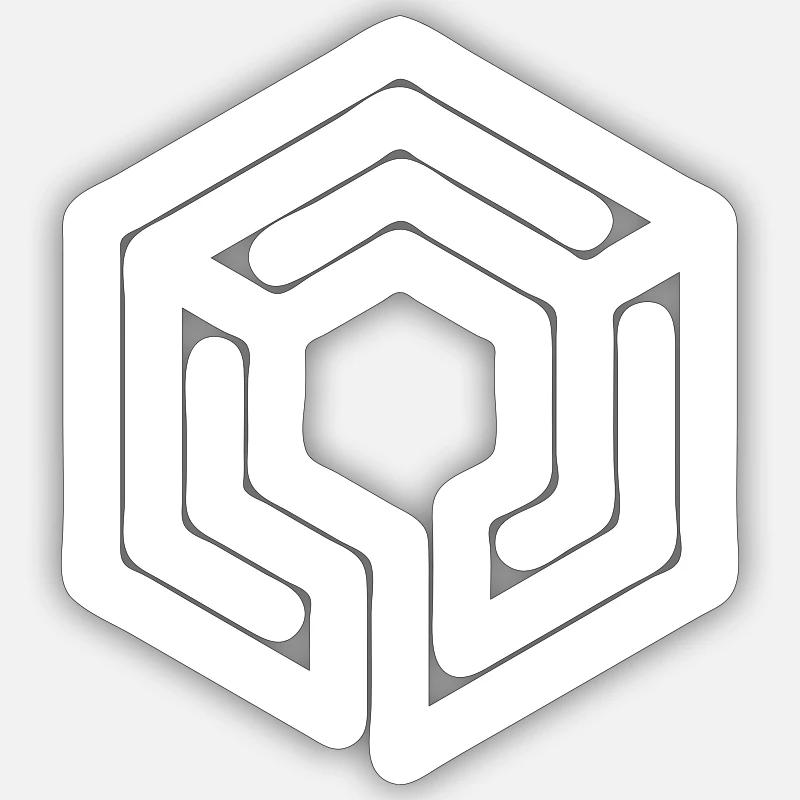 Labyrinthe - Sticker taille S (10 x 10 cm) - blanc mat
