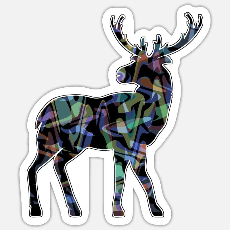 Hirsch - Sticker Größe S (10 x 10 cm) - Mattweiß