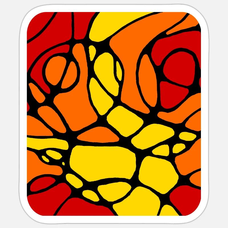 Neurographic modern abstract design - Sticker size S (10 x 10 cm) - white matte