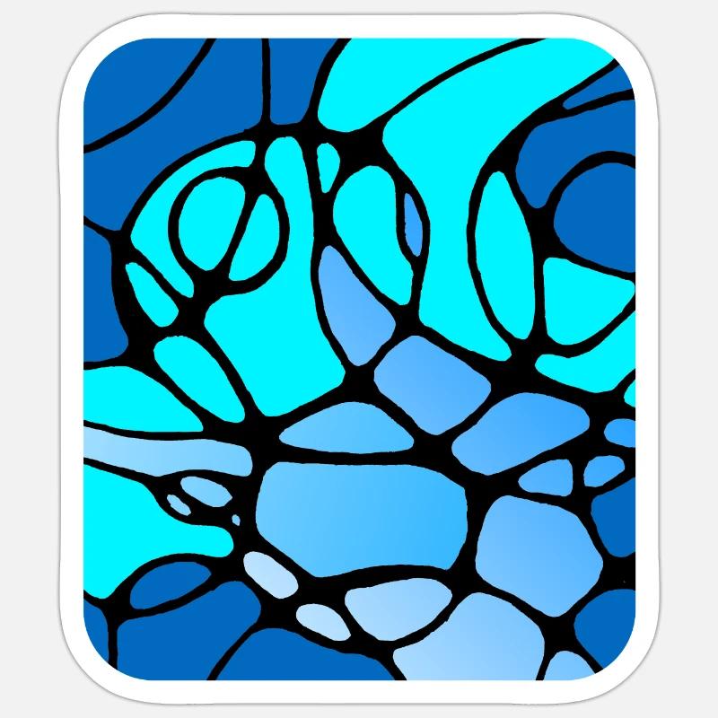 Conception abstraite moderne neurographique - Sticker taille S (10 x 10 cm) - blanc mat