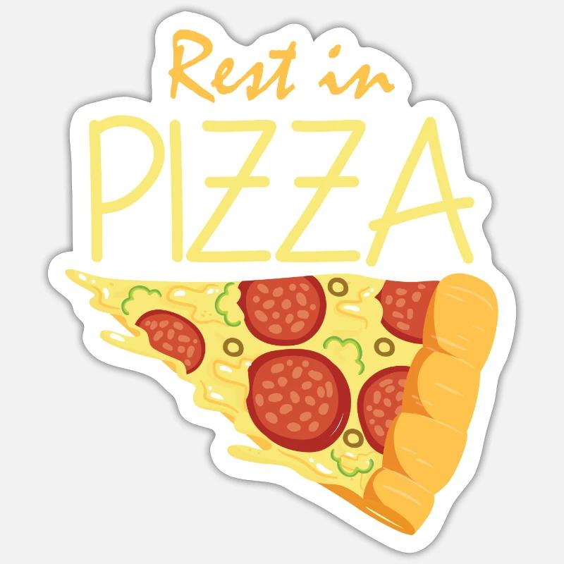 Rest in Pizza - Sticker Größe S (10 x 10 cm) - Mattweiß