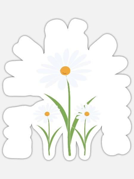 Gänseblume Gänseblümchen - Sticker Größe S (10 x 10 cm) - Mattweiß