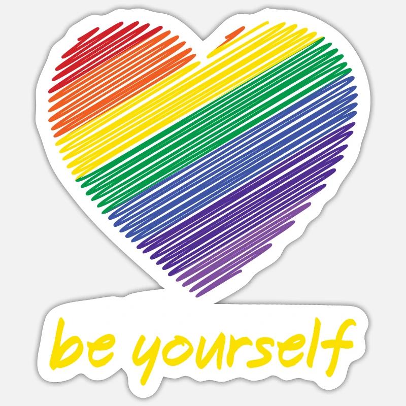 Pride Month LGBTQ - Sei du selbst - Sticker Größe S (10 x 10 cm) - Mattweiß