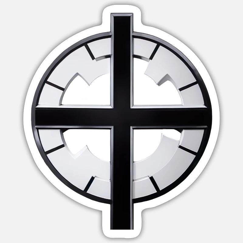 Croix de l’église Sainte-Croix - Sticker taille S (10 x 10 cm) - blanc mat