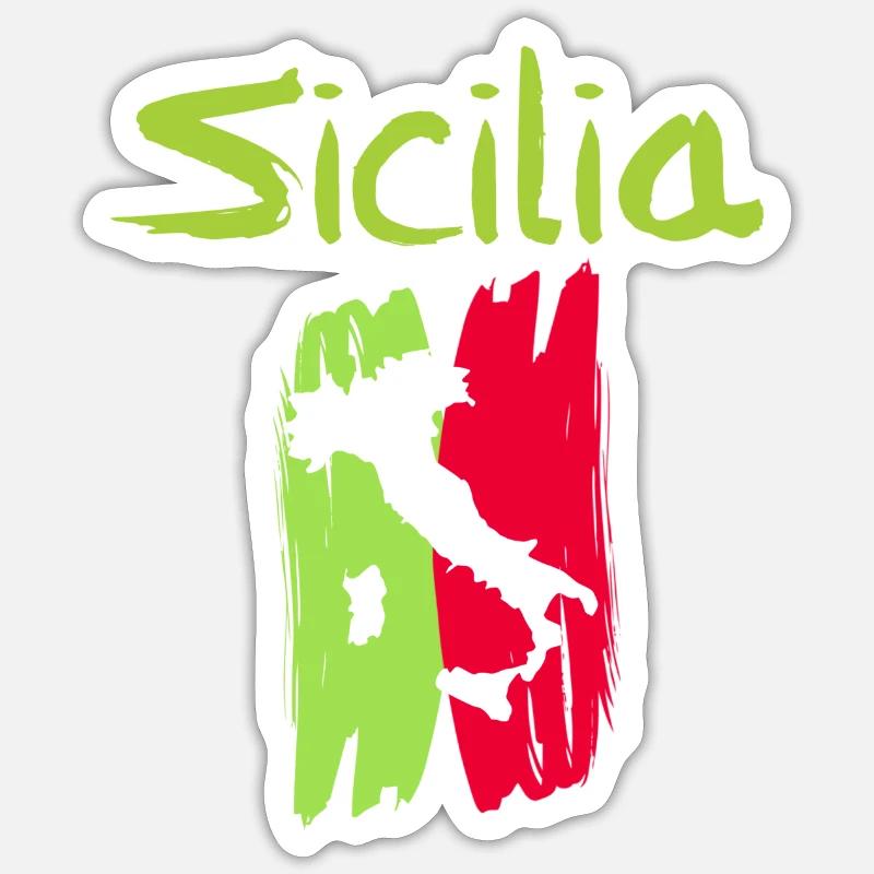 Sicily - Sticker size S (10 x 10 cm) - white matte