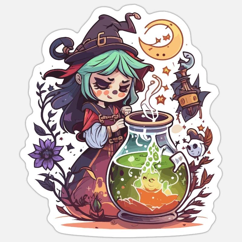 Hexen-Gebräu - Sticker Größe S (10 x 10 cm) - Mattweiß