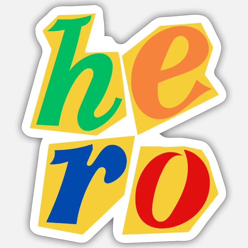 Conception de lettres majuscules Hero - Sticker taille S (10 x 10 cm) - blanc mat