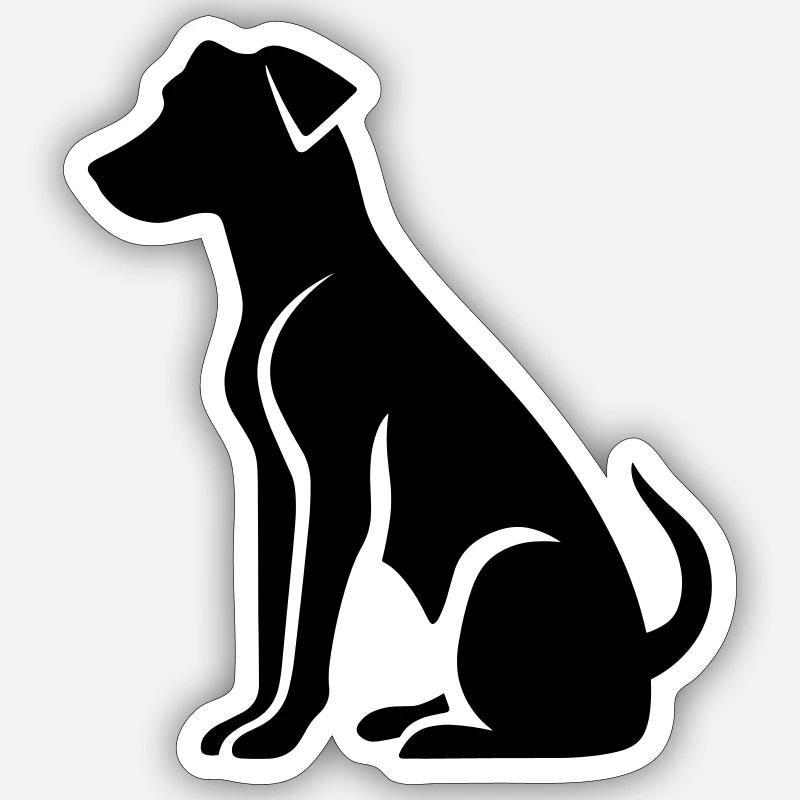 Chien - Sticker taille S (10 x 10 cm) - blanc mat
