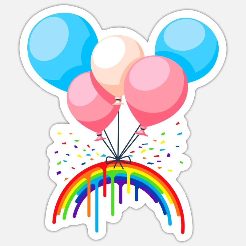 Ballon Trans Pride - Sticker Größe S (10 x 10 cm) - Mattweiß