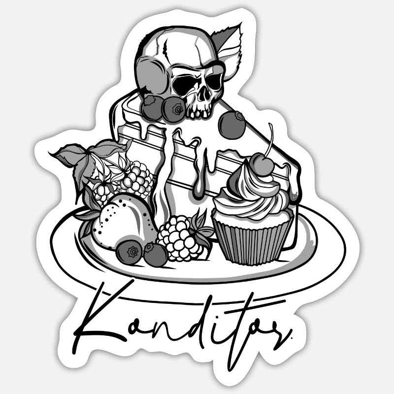 Confiseur // Illustration - Sticker taille S (10 x 10 cm) - blanc mat