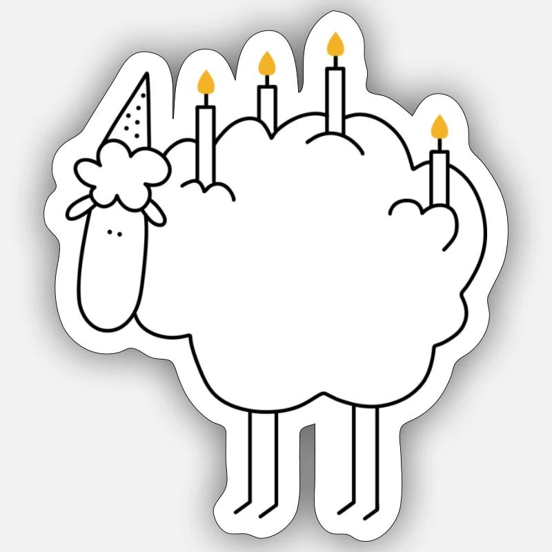 Partyschaf Sticker Größe S (10 x 10 cm)