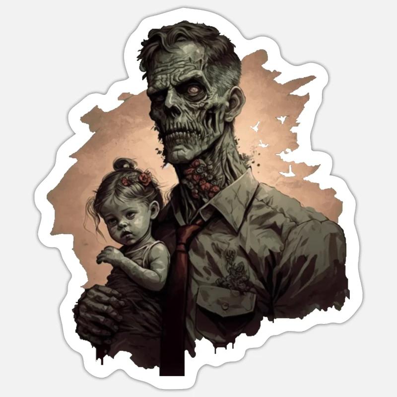 Zombie Dad Sticker size S (10 x 10 cm)
