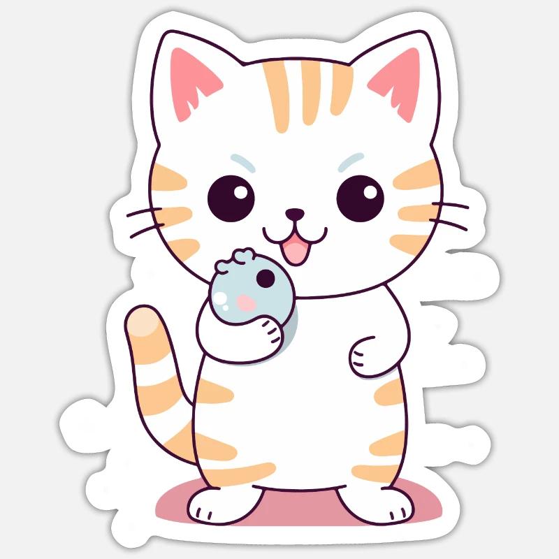 Cute Kitten Design #5 - Sticker size S (10 x 10 cm) - white matte