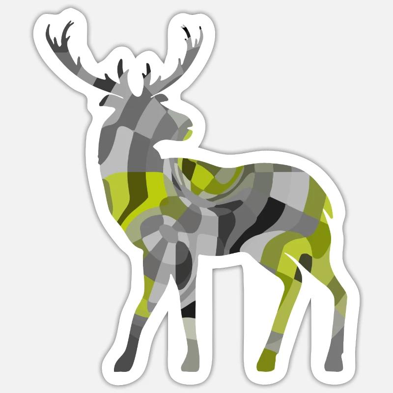 Hirsch - Sticker Größe S (10 x 10 cm) - Mattweiß