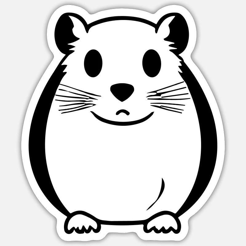 hamster - Sticker taille S (10 x 10 cm) - blanc mat