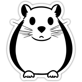 Hamster - Sticker Größe S (10 x 10 cm) - Mattweiß - Vorne
