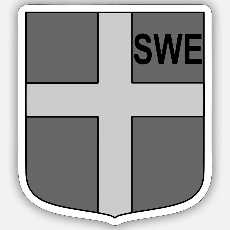 eng tactical shield - Sticker size S (10 x 10 cm) - white matte