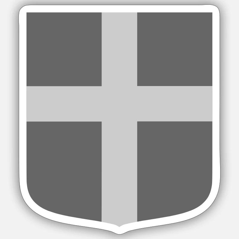 eng tactical shield - Sticker size S (10 x 10 cm) - white matte