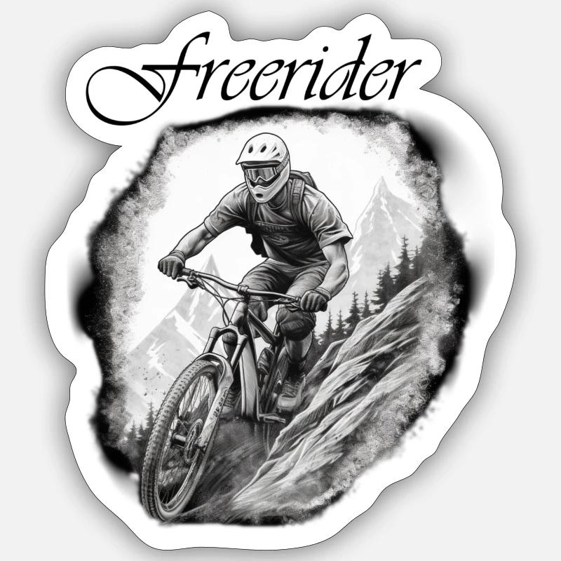 Freerider - Sticker Größe S (10 x 10 cm) - Mattweiß