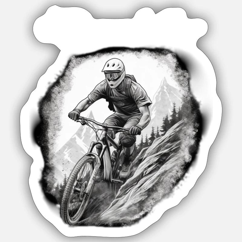 Descente blanche - Sticker taille S (10 x 10 cm) - blanc mat