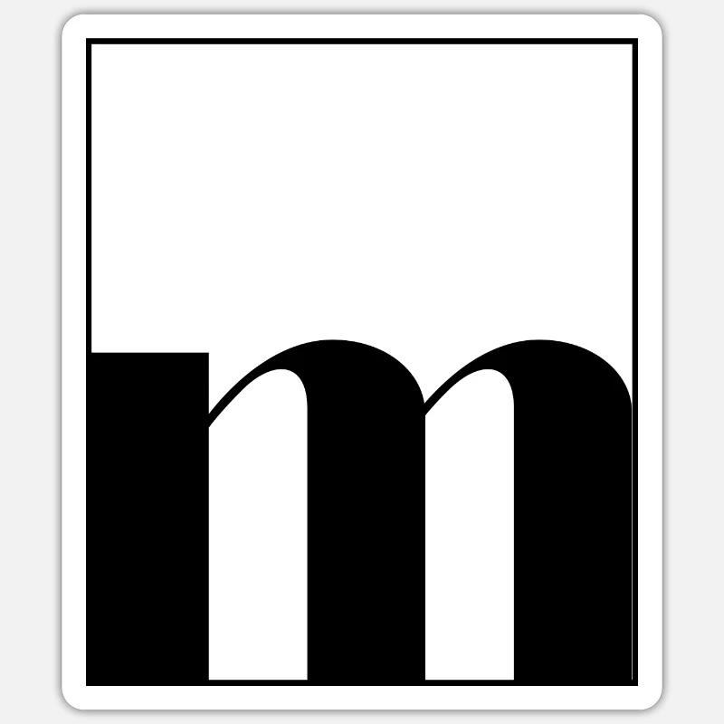 Letter alphabet m - Sticker size S (10 x 10 cm) - white matte